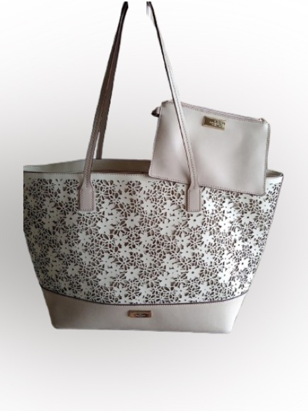 NWT KATE SPADE NY Purse Bradford Court Floral, White & Beige, Margareta Tote Bag